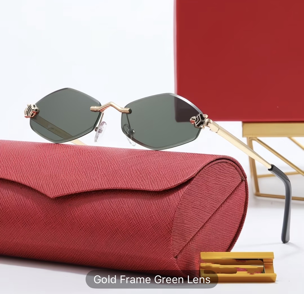 Lunettes de soleil frameless en forme de diamant - Luxe léger à la mode — photo 2