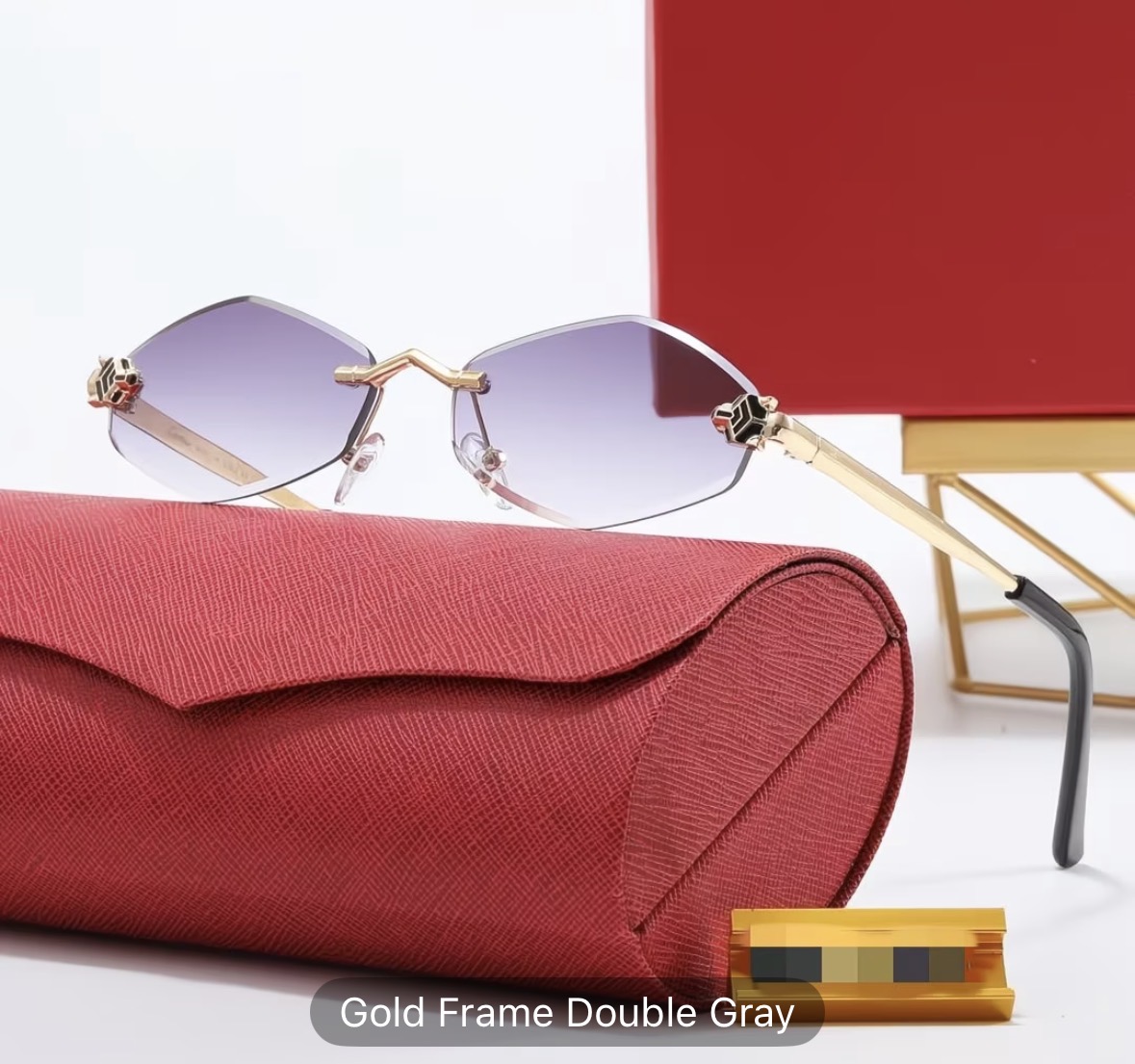 Lunettes de soleil frameless en forme de diamant - Luxe léger à la mode — photo 4